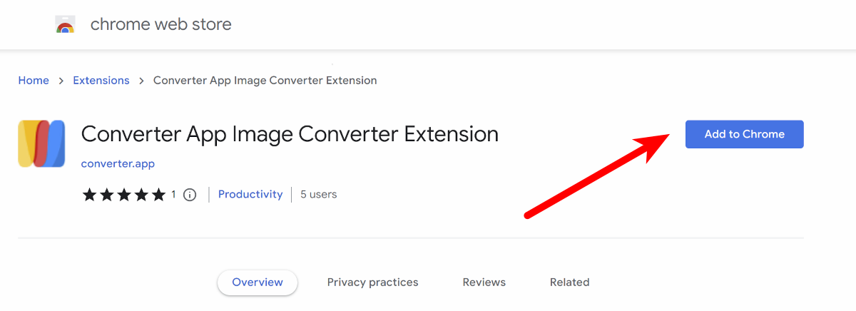 Install the image converter plugin from the Chrome store