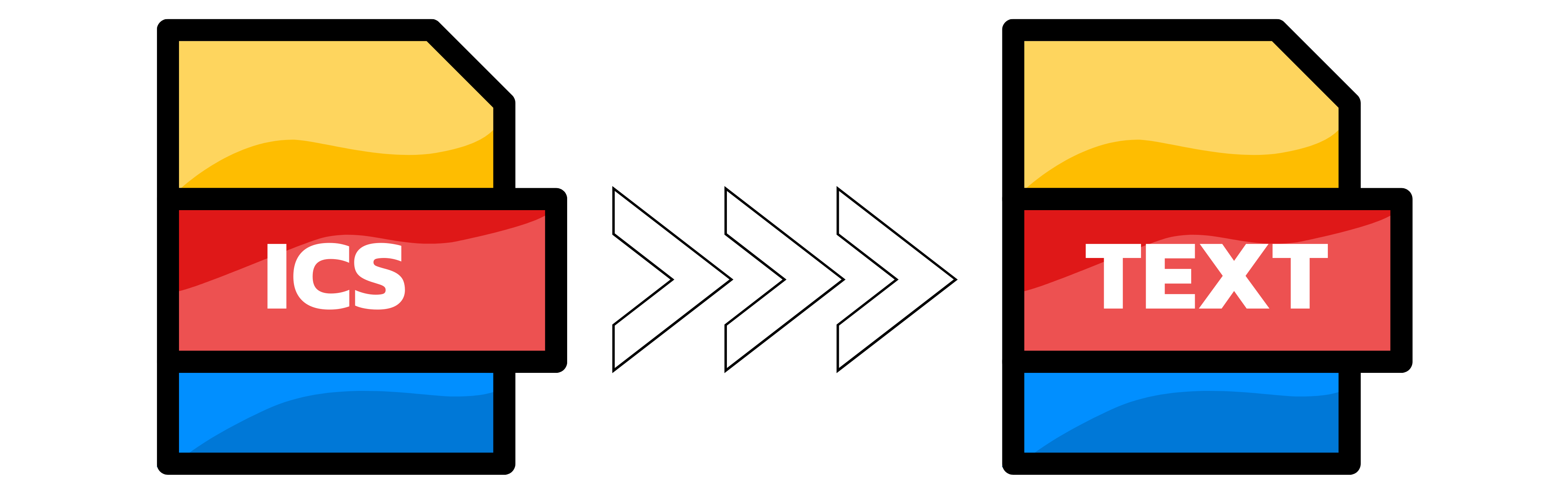 Illustration: Umwandlung von ICS in TEXT